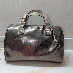 Metallic Silver Michael Kors Women's Handbag